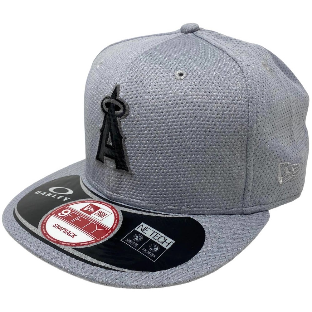 Oakley Gray Mesh Snapback Hat with Black Logo